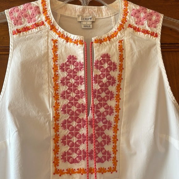Jcrew size 2 embroidered sleeveless top - Picture 6 of 9